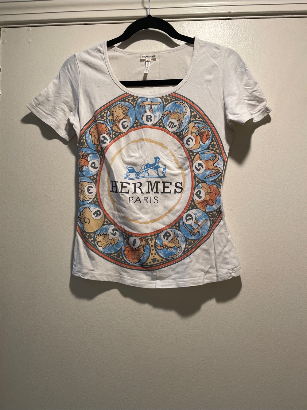 Hermes Constellation Astrological Circle White Short Sleeve Tee
